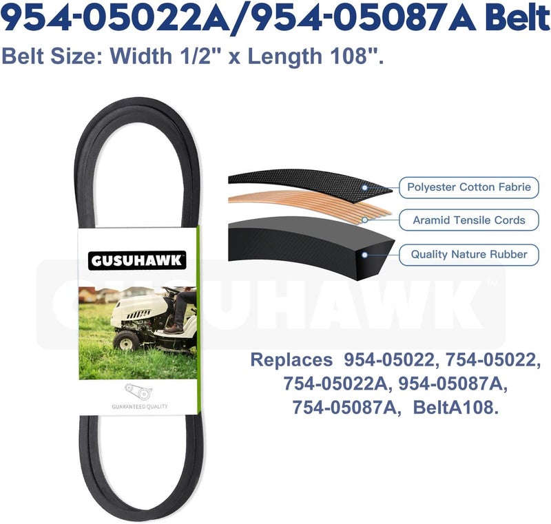 GUSUHAWK 2 Pack 918-06977A Spindle Assembly with 954-05022A V-Belt Replaces 918-06977 for Cub Cadet XT1-LT46 Efi Fab, XT1-LT46 Kh, XT2-LT46 Efi Fab, XT2-LX46 Fab, Craftsman T8200 Lawn Tractors - Image 4